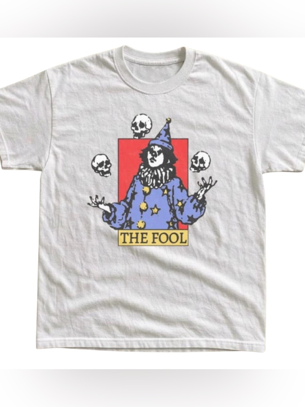 Colorful The Fool Graphic Tee - White Vintage Style Gift For Halloween
